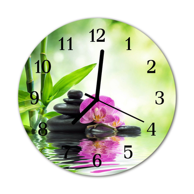 Nástenné skleněné hodiny Orchid spa