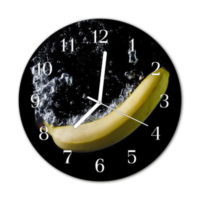 Nástenné skleněné hodiny Banán