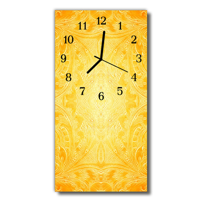 Skleněné hodiny vertikální Umění abstrakce žlutá