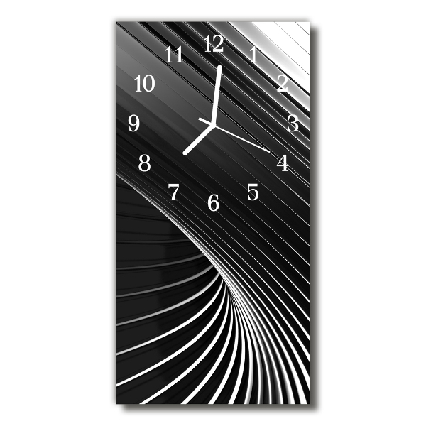 Skleněné hodiny vertikální Umění abstrakce černá a bílá