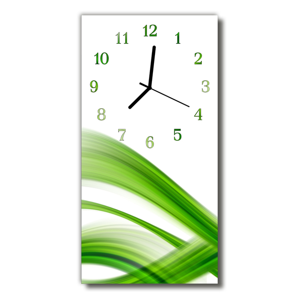 Skleněné hodiny vertikální  Abstrakce Zelená grafika