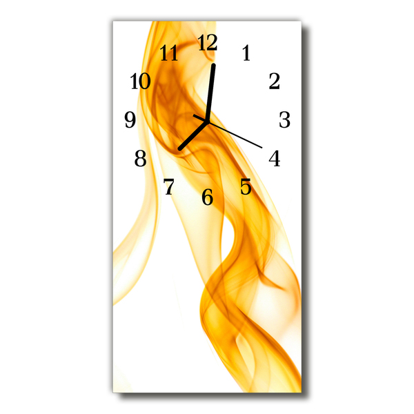 Skleněné hodiny vertikální Umění Abstrakce oranžového kouře