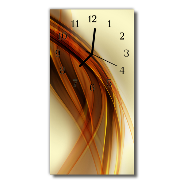 Skleněné hodiny vertikální Umělecký grafický vzor béžový