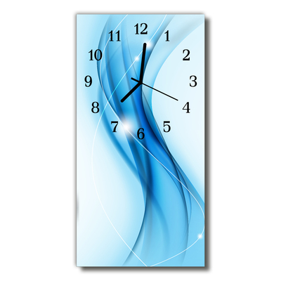 Skleněné hodiny vertikální Umělecký vzor grafický modrý