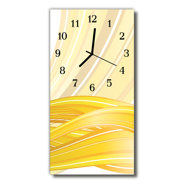 Skleněné hodiny vertikální Umění Grafika žlutá abstrakce