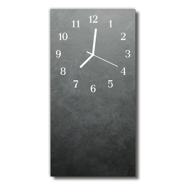 Skleněné hodiny vertikální Mramorová stěna šedá
