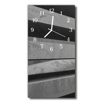 Skleněné hodiny vertikální Umění šedého pásu