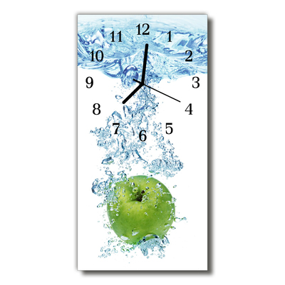 Skleněné hodiny vertikální Kuchyně Voda barevné jablko