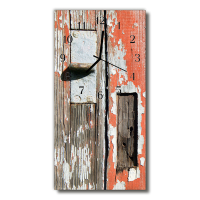 Skleněné hodiny vertikální Dřevěné barevné dveře