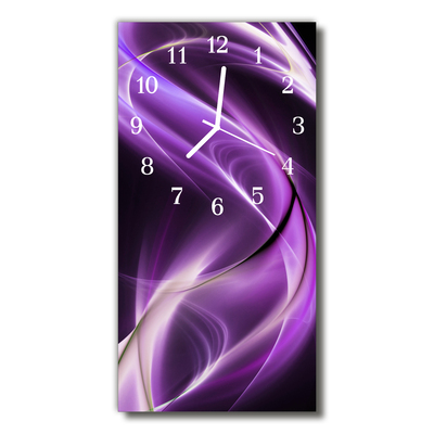 Skleněné hodiny vertikální Přírodní vlny fialová abstrakce
