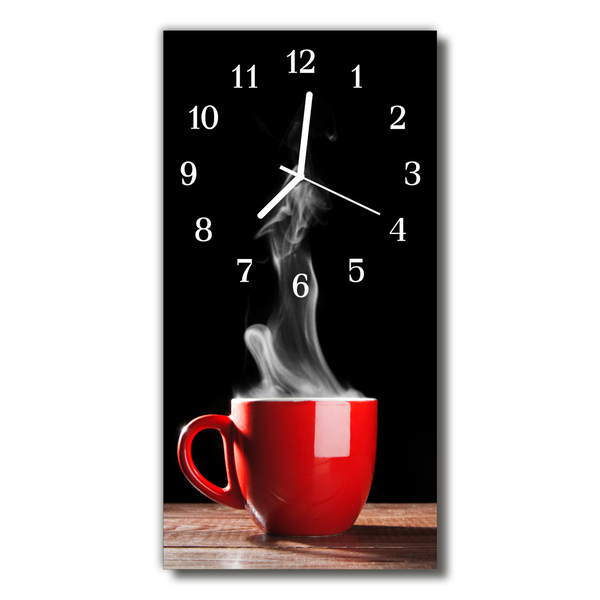 Skleněné hodiny vertikální Kuchyňský hrnek z červeného čaje