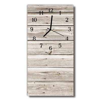 Skleněné hodiny vertikální Bílé dřevo