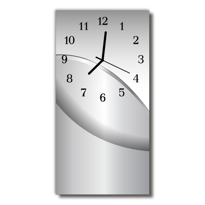 Skleněné hodiny vertikální Kovová šedá grafika