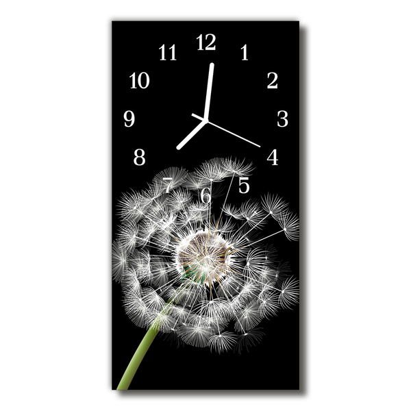 Skleněné hodiny vertikální Květy Pampeliška pestré