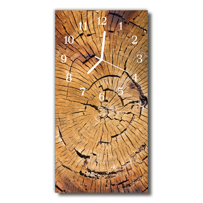 Skleněné hodiny vertikální Sklenice z hnědého dřeva