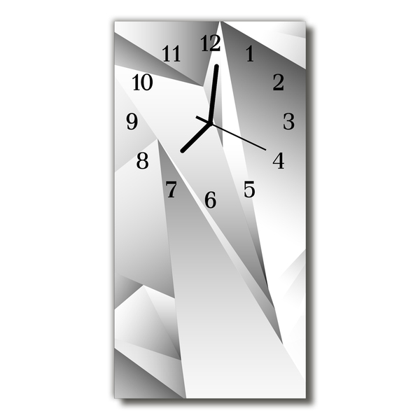 Skleněné hodiny vertikální Umění 3d bílá grafika