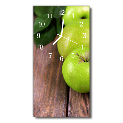 Skleněné hodiny vertikální Kuchyně Jablko barevné ovoce
