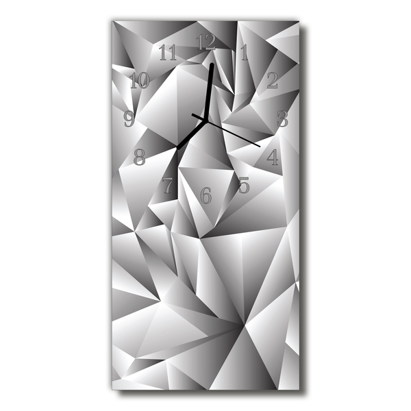 Skleněné hodiny vertikální  Umění 3d šedé grafiky