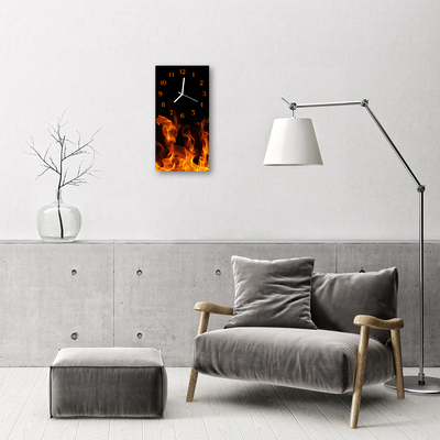Nástěnné hodiny vertikální Moderní ohnivý plamen barvitý