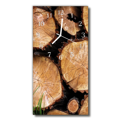 Nástěnné hodiny vertikální Dřevěné hnědé sklenice