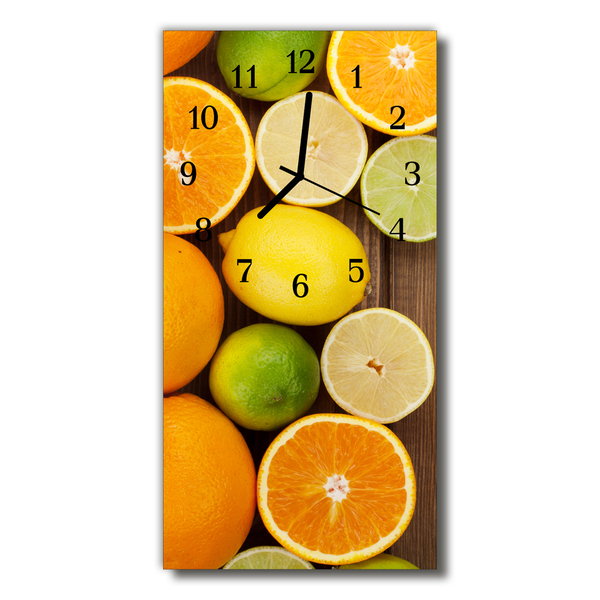 Nástěnné hodiny vertikální Oranžová ovocná kuchyně