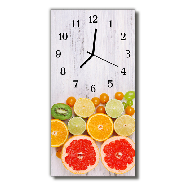 Nástěnné hodiny vertikální Kuchyně. Barevné ovoce