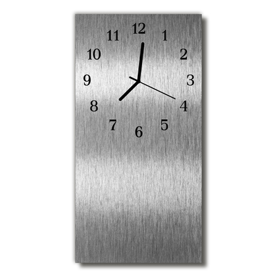 Nástěnné hodiny vertikální Ocelové kovové stříbro