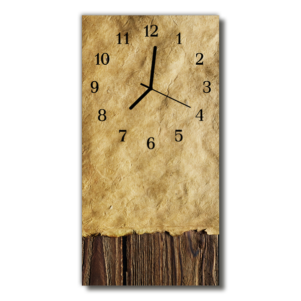 Nástěnné hodiny vertikální Retro hnědý papír