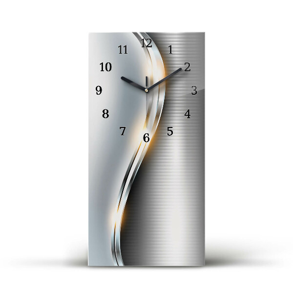 Nástěnné hodiny vertikální Moderní kovový stříbrný kov