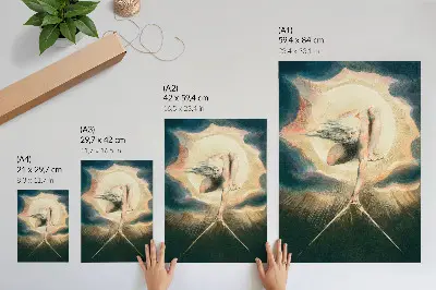 Plakát ilustrace starého muže z roku 1794, jak pokládá kompas na zem