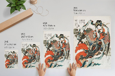 Nástěnný plakát Japonský Hokusai ve stylu vintage ukiyo-e