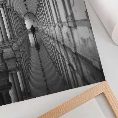 Nástěnný plakát Perspektiva monochromatické symetrie architektury