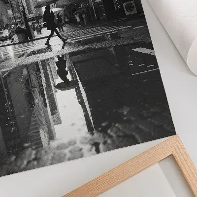 Dekorativní plakát moderní městská grafika s černobílým deštěm