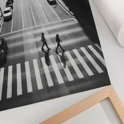Plakát městská scéna v černobílém moderním provedení