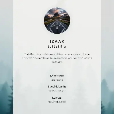Dekorativní plakát zatažené hory s drsnou cestou a klidnou atmosférou