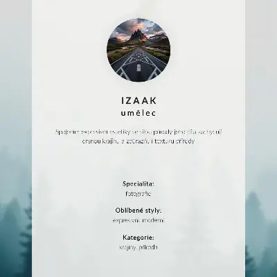 Dekorativní plakát zatažené hory s drsnou cestou a klidnou atmosférou