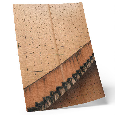 Nástěnný plakát Geometrické linie béžových a hnědých tónů plné harmonie