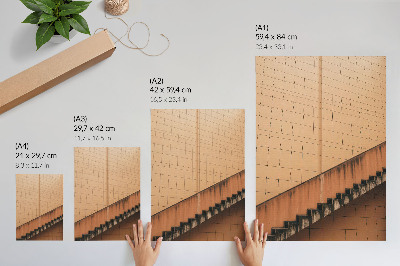 Nástěnný plakát Geometrické linie béžových a hnědých tónů plné harmonie