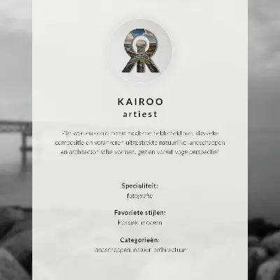Plakát na zeď klidná krajina s mostem u skalnaté pláže pod šedou oblohou