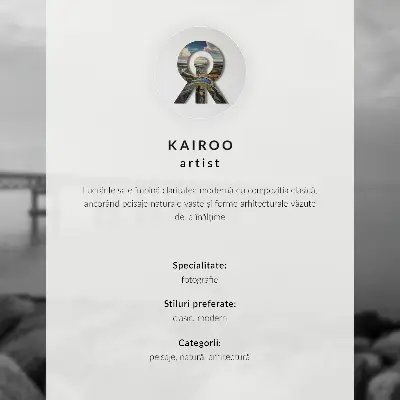 Plakát na zeď klidná krajina s mostem u skalnaté pláže pod šedou oblohou