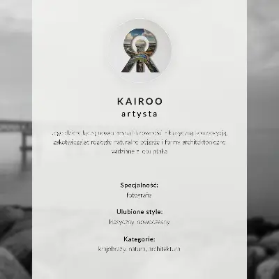 Plakát na zeď klidná krajina s mostem u skalnaté pláže pod šedou oblohou