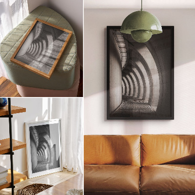 Dekorativní plakát Futuristický prostor černobílé elegance