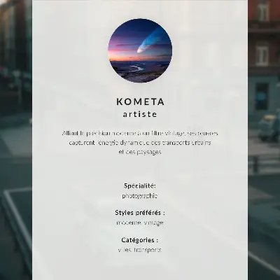 Nástěnný plakát činžovní domy s retro autem při západu slunce