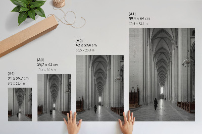 Plakátový obraz Gotická architektura s majestátními sloupy