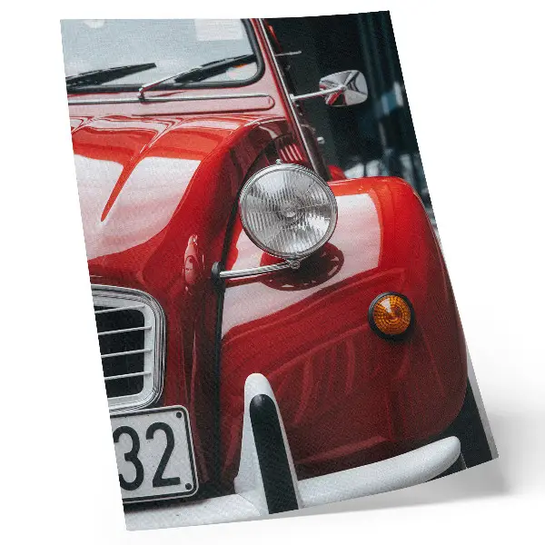 Plakátový obraz klasické auto s výraznými detaily v retro stylu