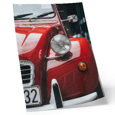 Plakátový obraz klasické auto s výraznými detaily v retro stylu