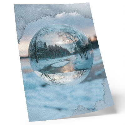 Plakát na zeď Zimní krajina s modrými odlesky stromů