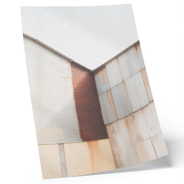 Plakát na zeď Kovové a rezové geometrické panely