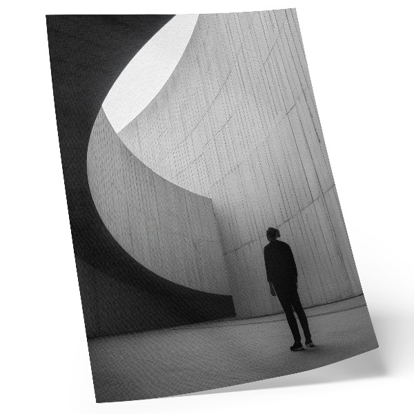 Plakátový obraz Zakřivená architektura v monochromatických tónech