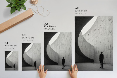 Plakátový obraz Zakřivená architektura v monochromatických tónech